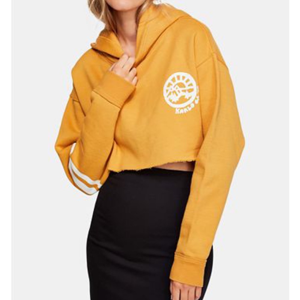 Free People Cropped Hoodie (Size Small)🧡